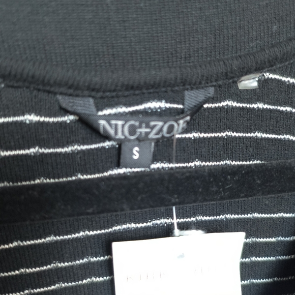 Nic + Zoe Black & White Tunic Houndstooth Blazer Small Stretch 3/4sleeve - Picture 4 of 10